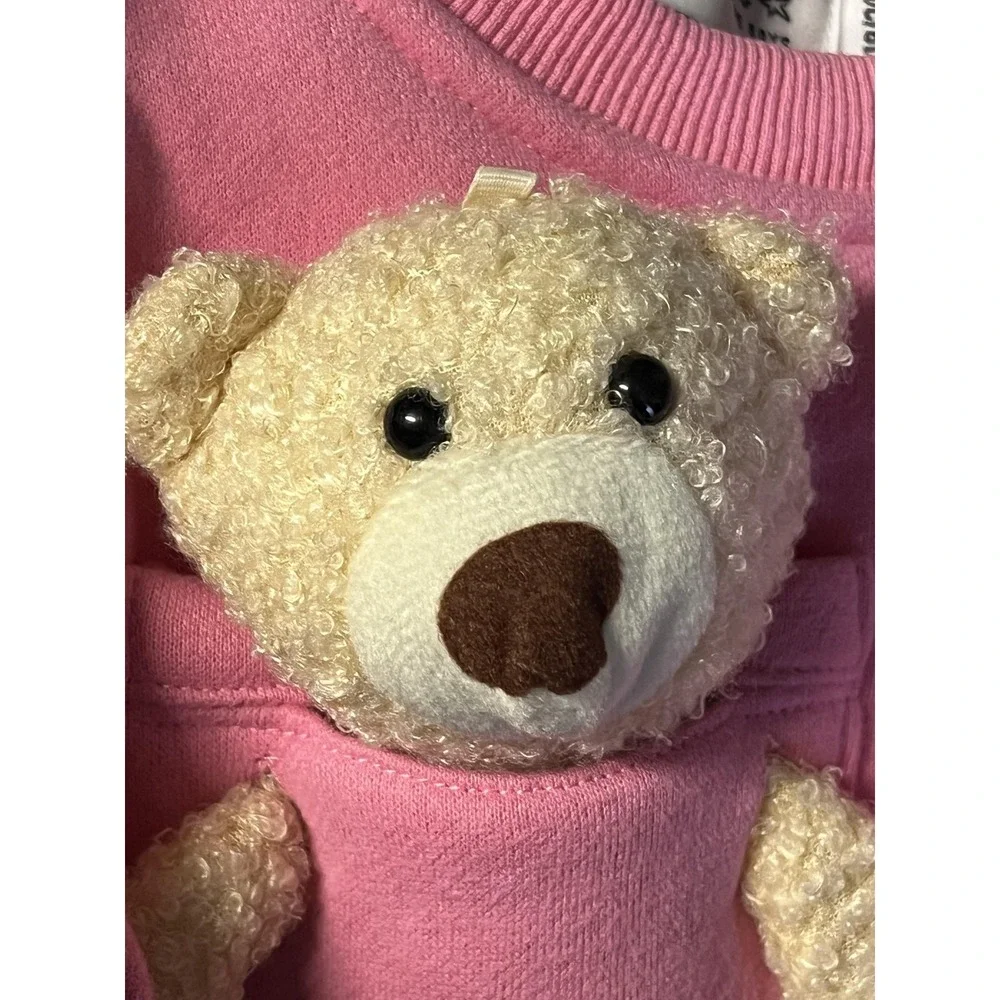 Lola + The Boys Coverall Girls 18-24 Months Pink Fleece Teddy Bear One Piece